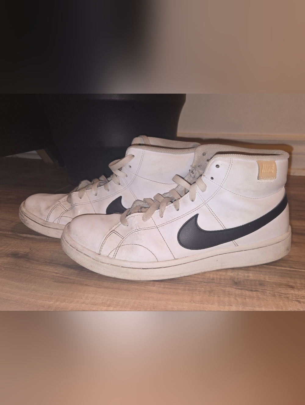 Nike Ebernon Mid Sneakers - White/Black - Men’s Size 9